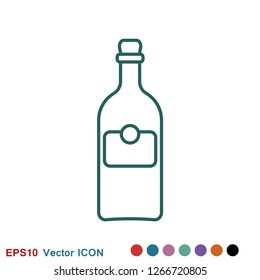 Bottle vector icon, for mobile and web design. Drink Bottle vector graphics