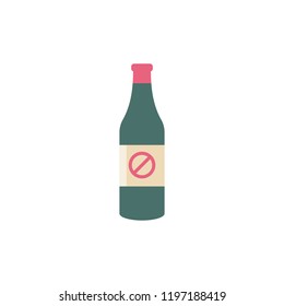 Bottle vector icon with not allowed sign. Bar alcohol beverage icon and block, forbidden, prohibit symbol. Vector illustration
