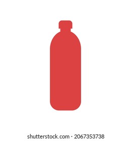 Bottle vector icon. Red symbol