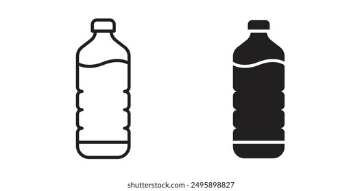 bottle vector icon set in black color.