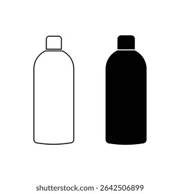 Bottle vector icon set. Water bottle vector icon. Glass bottle icon. Plastic bottle icon vector.