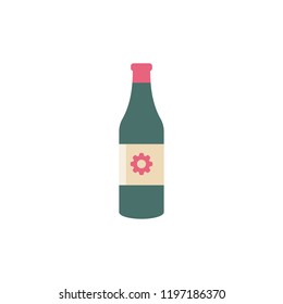 Bottle vector icon with settings sign. Bar alcohol beverage icon and customize, setup, manage, process symbol. Vector illustration