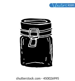  Bottle, vector illustration, black