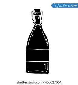  Bottle, vector illustration, black