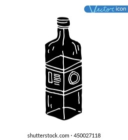  Bottle, vector illustration, black