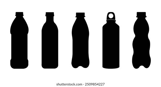 Bottle vector Illustration design set of black.