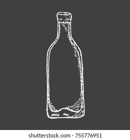 Bottle vector illustration. Doodle style. Design, print, logo, decor, textile, paper