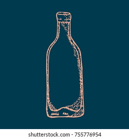 Bottle vector illustration. Doodle style. Design, print, logo, decor, textile, paper