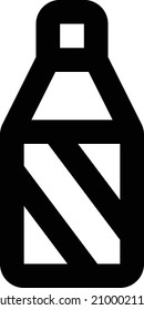 Flasche, Vektorgrafik einzeln auf transparentem Hintergrund. Strich-Vektorsymbole für Konzept- oder Web-Grafiken.
