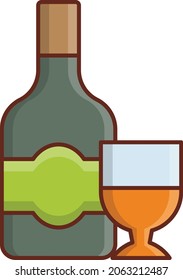 bottle Vector illustration on a transparent background. Premium quality symbols. Vector Line Flat color  icon for concept and graphic design.