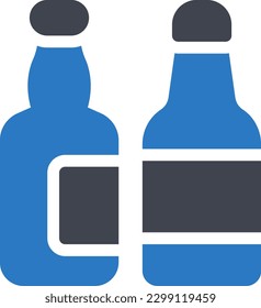 Flasche, Vektorgrafik auf transparentem Hintergrund. Hochwertige Symbole. Glyphen Vektorsymbole für Konzept und Grafikdesign. 
