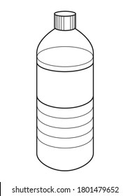 bottle vector illustration,isolated on white background for education,top view