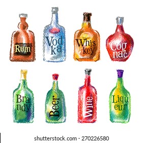 bottle vector logo design template. alcohol drink or cocktail icon.