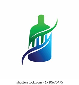bottle vector logo, DNA logo design