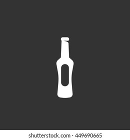 Bottle vector logo isolated on a black background. Icon silhouette design template. Simple symbol concept in flat style. Abstract sign, pictogram for web, mobile and infographics