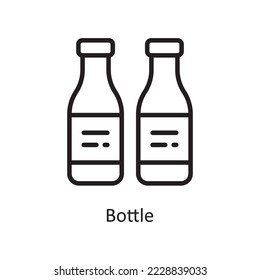 Bottle Vector Outline Icon Design illustration. Housekeeping Symbol on White background EPS 10 File