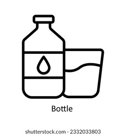 Vector de botella   ilustración de diseño de iconos de esquema. Símbolo de cocina y hogar sobre fondo blanco archivo EPS 10