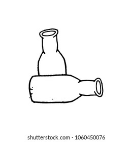 bottle vector sketch isolated, hand-drawn icon.