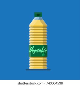 Bottle of vegetable oil icon vector flat design.