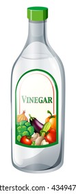 Bottle Of Vegetable Vinegar Illustration