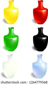 
bottle vessel capacity flower vase liquid jug milk water pour drink colored industry red black yellow blue white white bulged volumetric object kitchen design interior