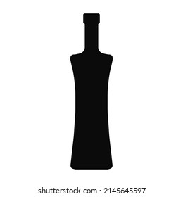 Icono del vector de vid de botella color negro aislado en fondo blanco para el signo del reciclado de plástico, contenedor, agua, alcohol, cerveza, limonada. 10 pasos