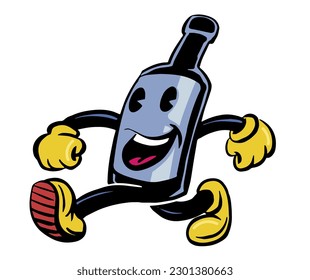 Bottle Vintage Mascot Vector