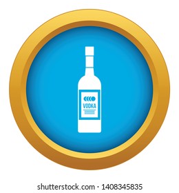 Bottle of vodka icon blue vector isolated on white background for any design