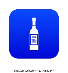 Bottle of vodka icon digital blue for any design isolated on white vector illustration