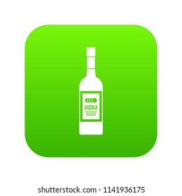 Bottle of vodka icon digital green for any design isolated on white vector illustration