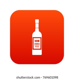 Bottle Of Vodka Icon Digital Red For Any Design Isolated On White Vector Illustration