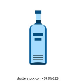 Bottle of vodka icon isolated on white background vector illustration