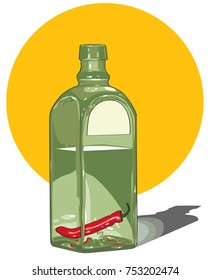 Bottle vodka illustration