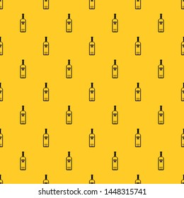 Bottle of vodka pattern seamless vector repeat geometric yellow for any design