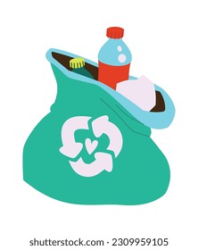 Reciclaje de residuos de frascos Vector Ilustración