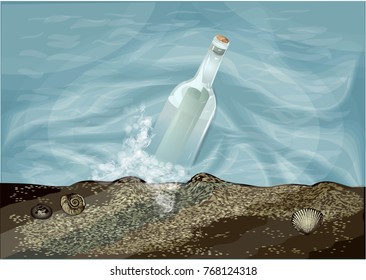 bottle in water 
