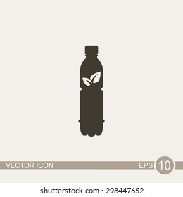 A bottle of water with bio symbol - vector icon.