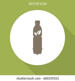 A bottle of water with bio symbol - vector icon.