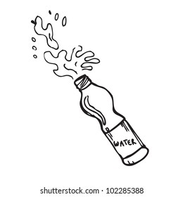 Bottle water cartoon doodle
