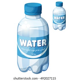 Bottle Of Water. Cartoon Vector Icon Isolated On White Background. Series Of Food And Drink And Ingredients For Cooking.