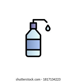 Bottle, water color gradient vector icon