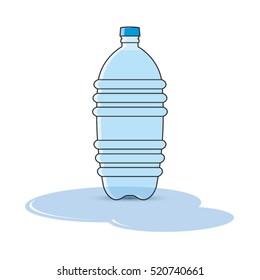bottle with water in color-vector drawing
