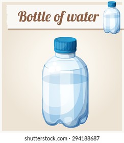 Bottle of water. Detailed vector icon. Series of food and drink and ingredients for cooking.
