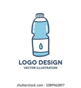 bottle of water doodle icon