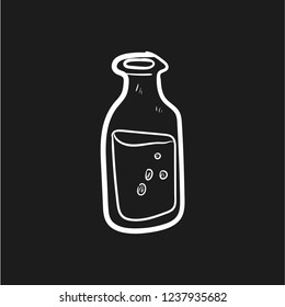 bottle water doodle icon vector flat black