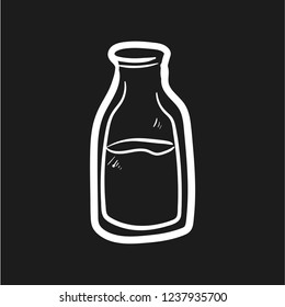 bottle water doodle icon vector flat black