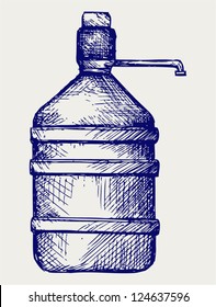 Bottle water. Doodle style