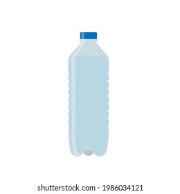 Bottle of water in flat icon design. Isolated vector illustration on white background.