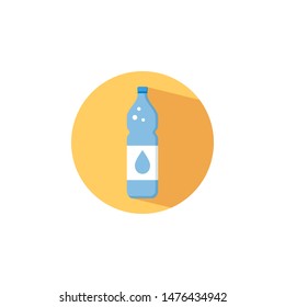 Bottle water flat icon with shadow. Vector illustration.