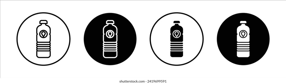 Juego de iconos de la línea plana de agua del frasco. Agua del frasco Vector de ilustración de línea delgada